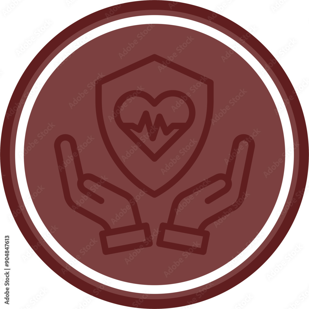 Healthcare Vector Line Double Circle Maroon Healthcare Vector Line Double Circle Maroon