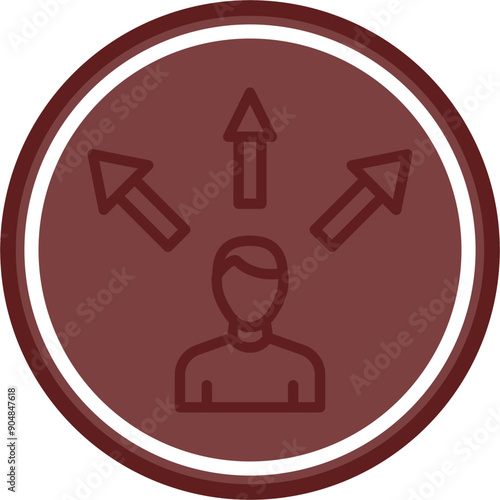 Opportunity Vector Line Double Circle Maroon