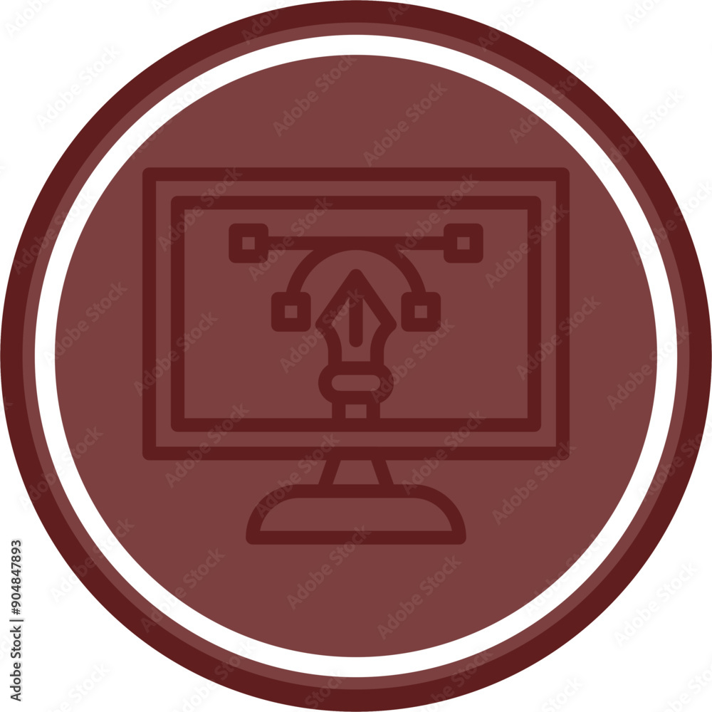 Graphic Design Vector Line Double Circle Maroon Graphic Design Vector Line Double Circle Maroon
