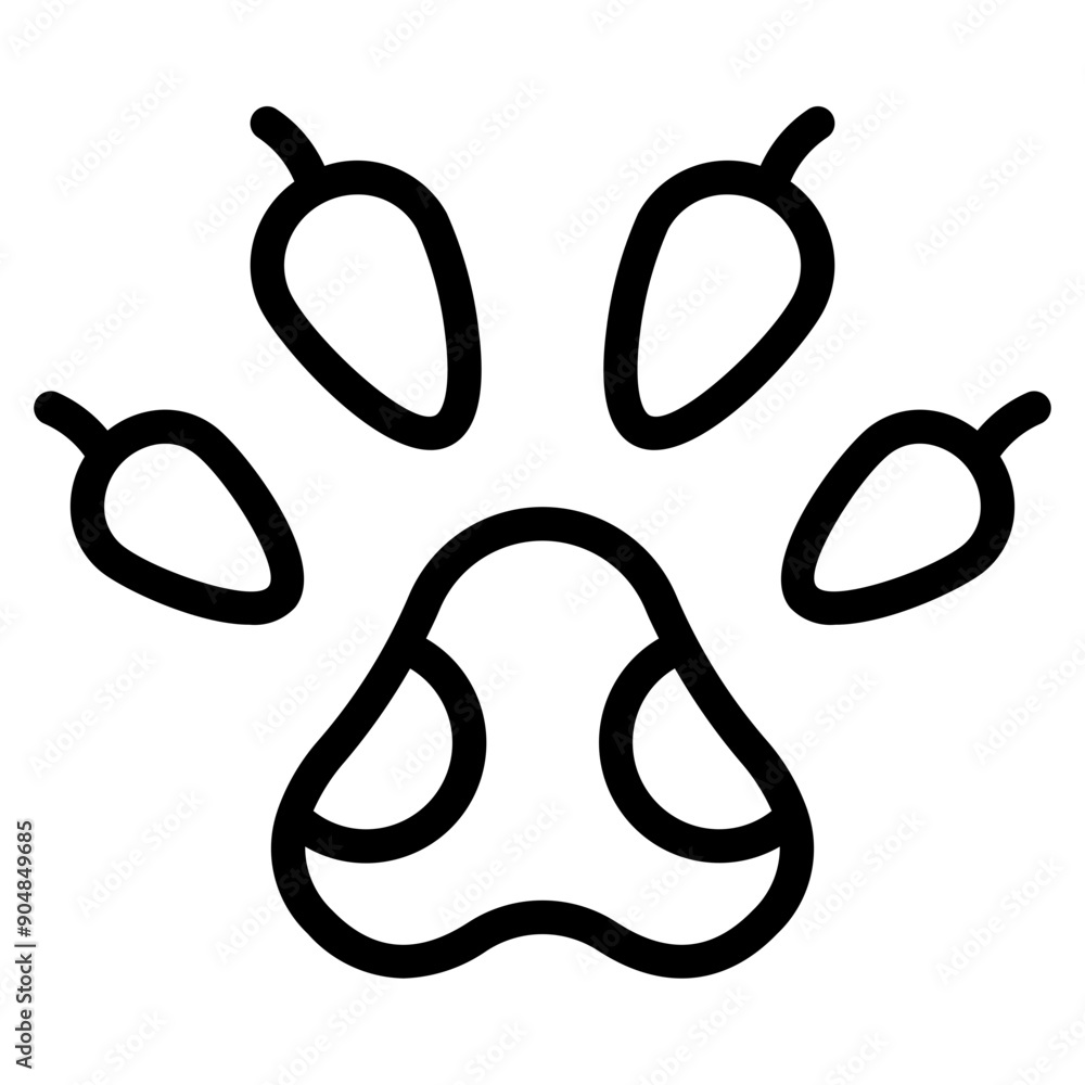 Footprint pet. Paw prints. Dog or cat vector, icon. Foot puppy isolated on white background. Footprint pet. Paw prints. Dog or cat vector, icon. Foot puppy isolated on white background.