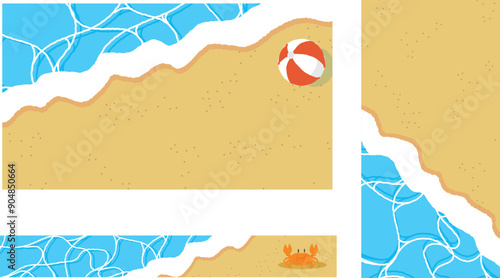 海のバナー用背景イラストセット