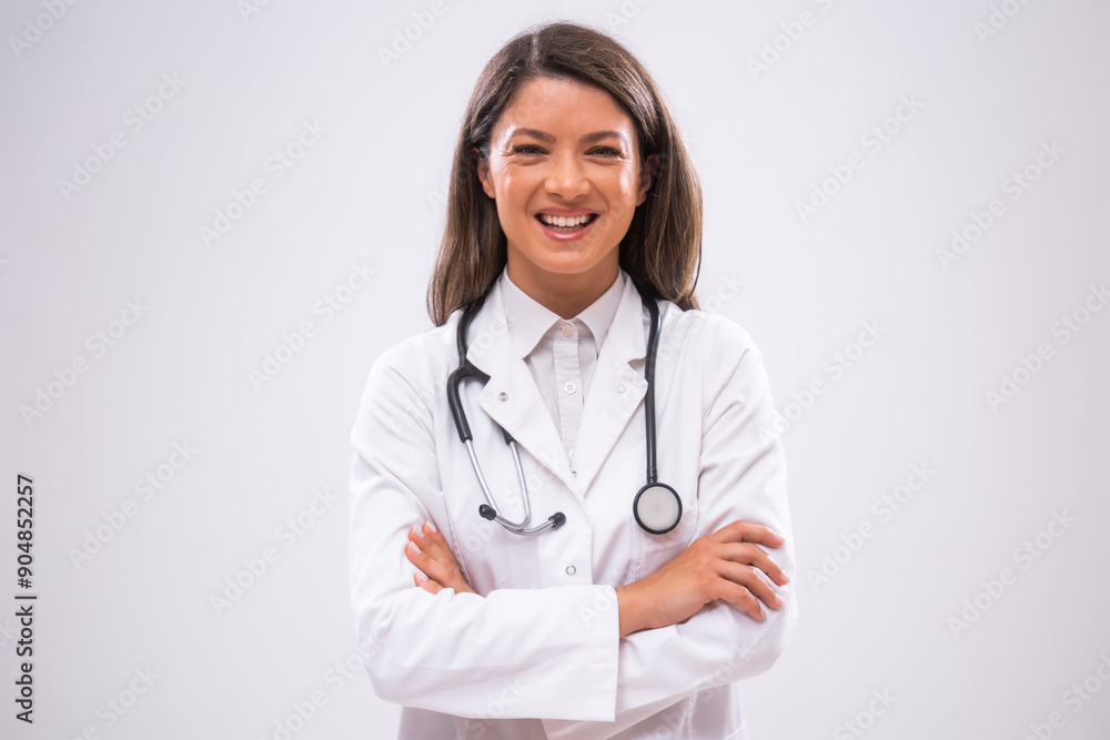 Portrait of doctor who is happy after successful treatment. Portrait of doctor who is happy after successful treatment.