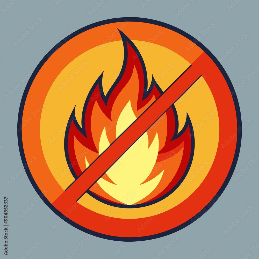 fire icon on metal button fire icon on metal button