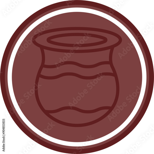 Clay Vector Line Double Circle Maroon