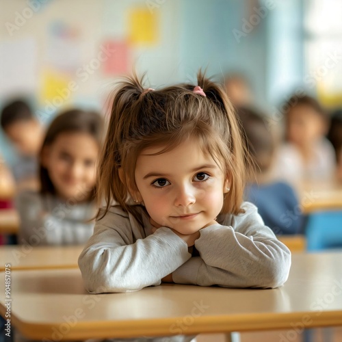 little girl in classroom