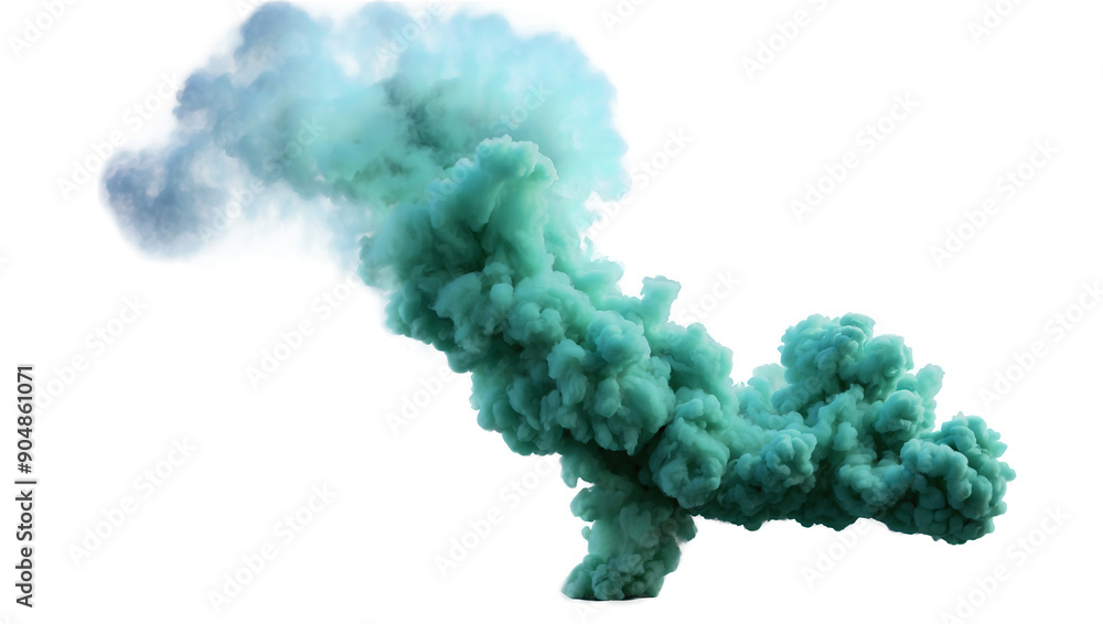 green smoke explosion isolated on white green smoke explosion isolated on white
