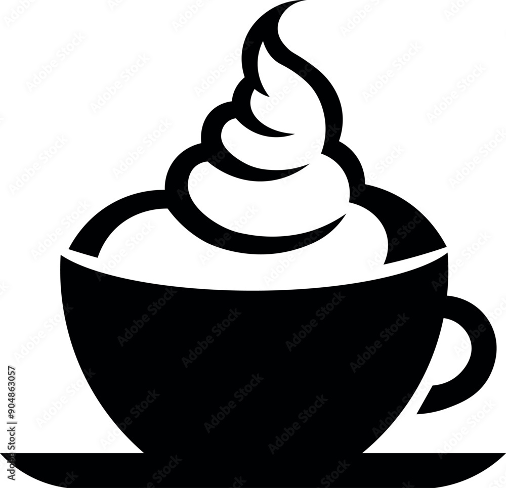 A mug of delicious coffee with high cream for logo or print A mug of delicious coffee with high cream for logo or print