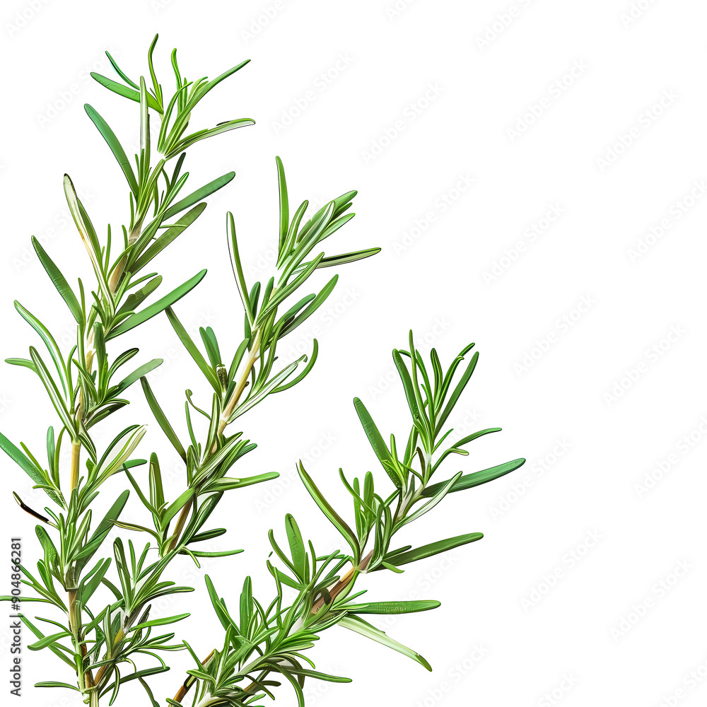 Fototapeta premium Rosmary on transparent background. Generative ai design art.