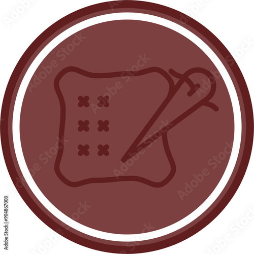 Patch Vector Line Double Circle Maroon