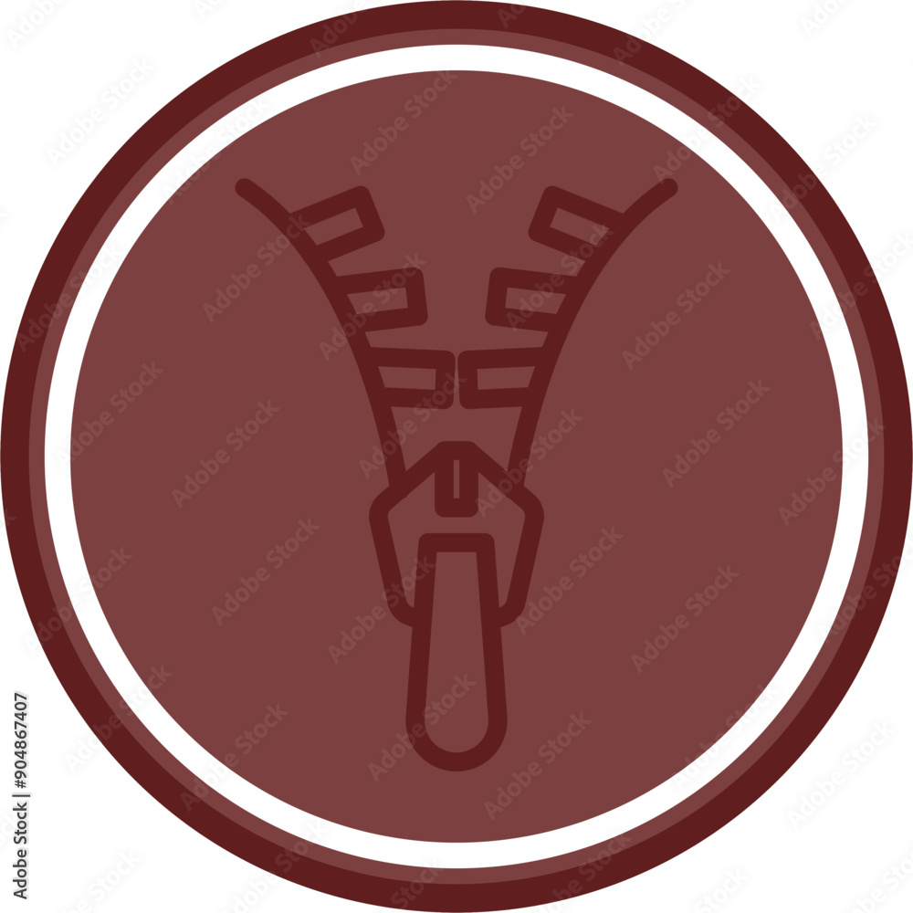 Zipper Vector Line Double Circle Maroon Zipper Vector Line Double Circle Maroon