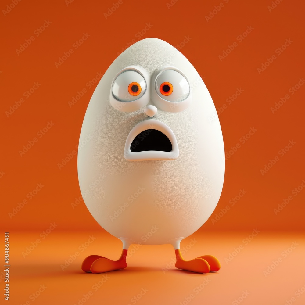 A Shocked Egg with Orange Feet A Shocked Egg with Orange Feet