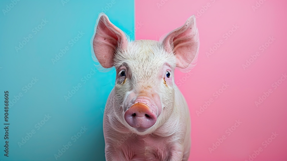 pig isolated on colorful background pig isolated on colorful background