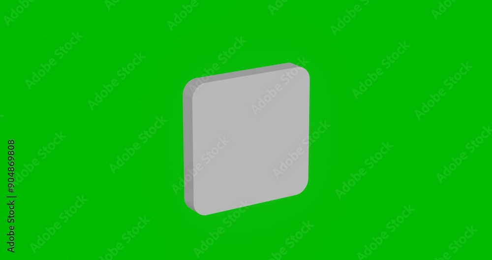 Animation of rotation of a white rounded square symbol with shadow. Simple and complex rotation. Seamless looped 4k animation on green chroma key background Animation of rotation of a white rounded square symbol with shadow. Simple and complex rotation. Seamless looped 4k animation on green chroma key background
