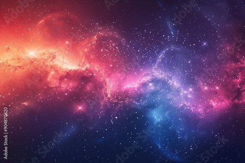 Obraz na płótnie Blue, red, pink and purple galaxy with stars are scattered throughout the image w salonie
