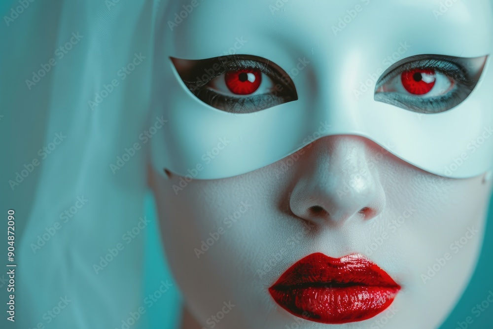 Woman with Red Eyes Mask Woman with Red Eyes Mask
