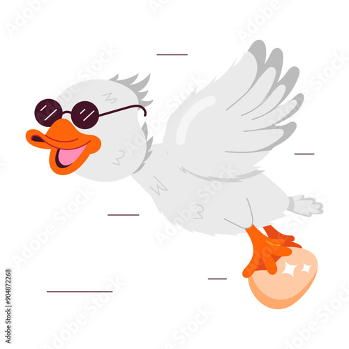 A flat style sticker of fowl egg 

