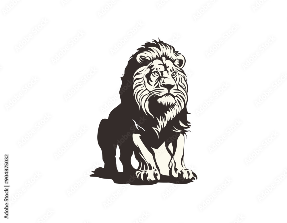 Naklejka premium Lion head logo design vector template