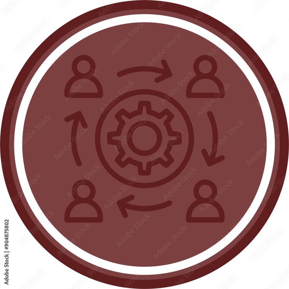 Collaboration Tools Vector Line Double Circle Maroon Collaboration Tools Vector Line Double Circle Maroon