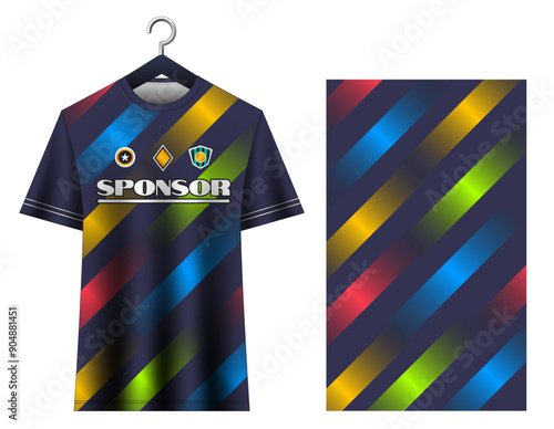 Soccer jersey design sport t-shirt. Mockup jersey for team football club. Uniform jersey front view.