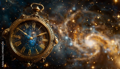 Unique space clock portrays time concept in a distinct and captivating photography shot