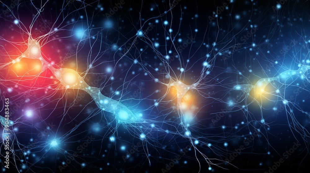 Fototapeta premium Neural Network Digital Visualization. Generated AI