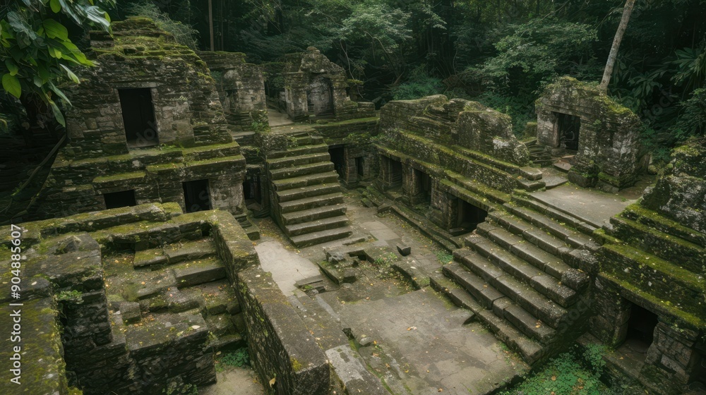 Ancient stone temple ruins surrounded by lush greenery, featuring moss-covered steps and intricately carved walls. Ancient stone temple ruins surrounded by lush greenery, featuring moss-covered steps and intricately carved walls.