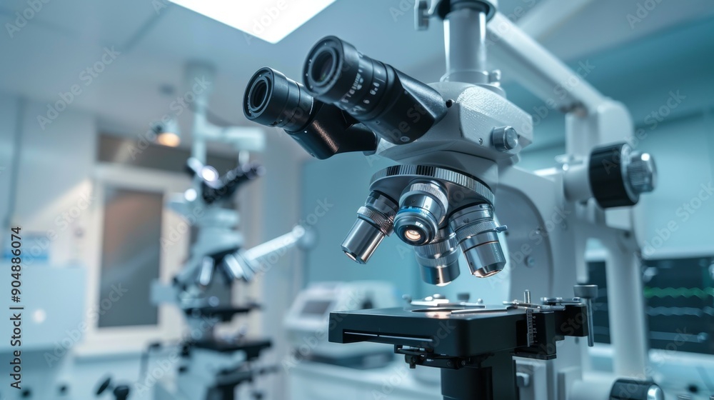 Advanced Laboratory Microscope Equipment in Research Facility Advanced Laboratory Microscope Equipment in Research Facility