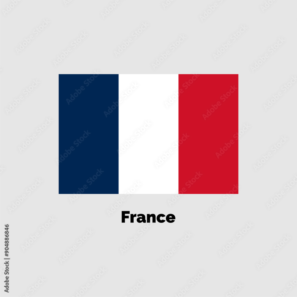 Fototapeta premium France flag design vector illustration on a gray background for graphic and web design.