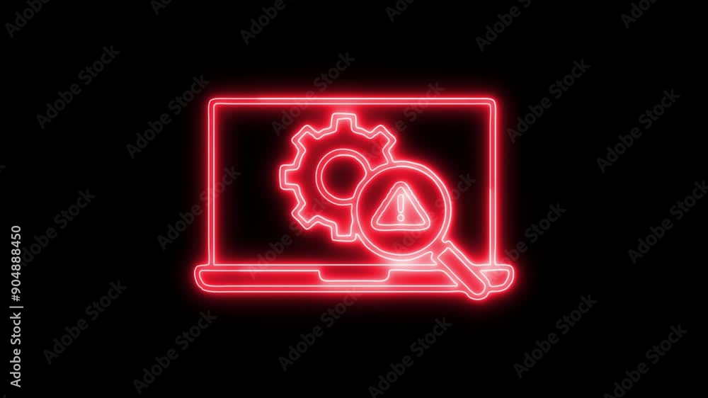 Security Alert Neon Icon 4K Animated Linear Symbol Icon Video Background on Black Screen Security Alert Neon Icon 4K Animated Linear Symbol Icon Video Background on Black Screen