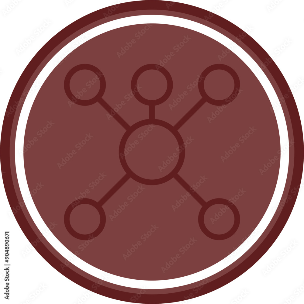 Mind Map Vector Line Double Circle Maroon Mind Map Vector Line Double Circle Maroon