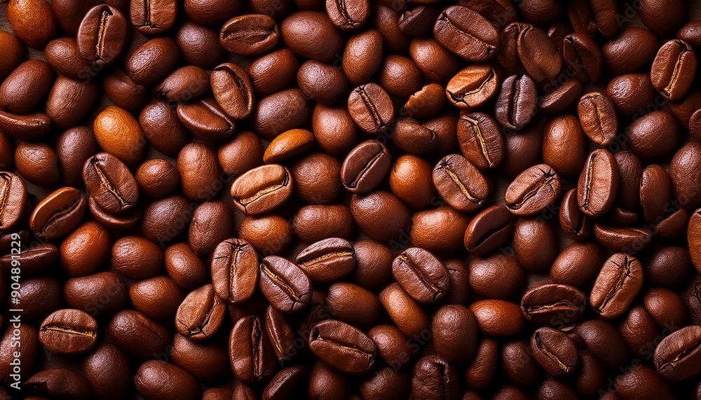 Obraz premium コーヒー豆の背景画像（Background image of coffee beans.） 
