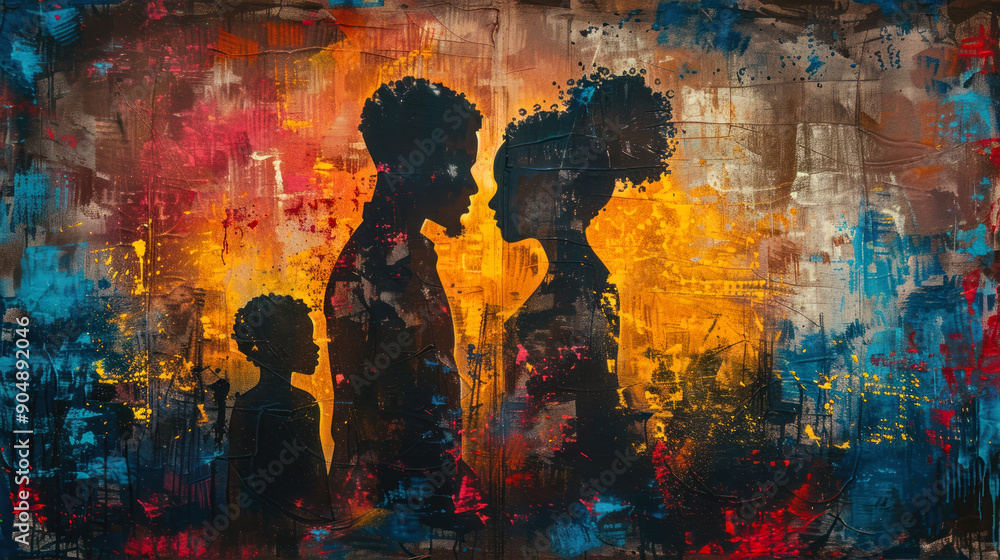 Emotive Ceremony: Abstract Ritual in Vibrant Colors Emotive Ceremony: Abstract Ritual in Vibrant Colors