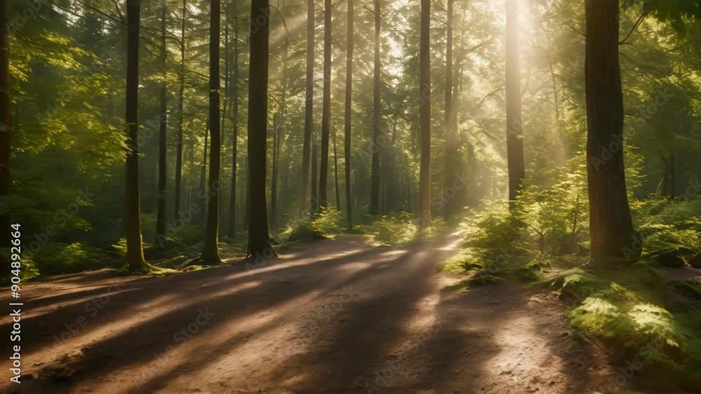 Sunlit Forest Rays Through the Trees Sunlit Forest Rays Through the Trees