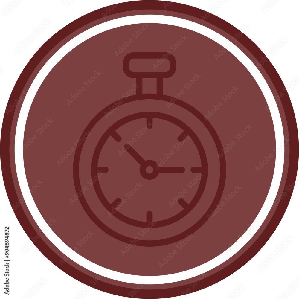 Clock Vector Line Double Circle Maroon Clock Vector Line Double Circle Maroon
