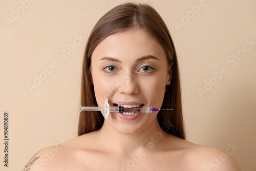 Beautiful woman with inject...