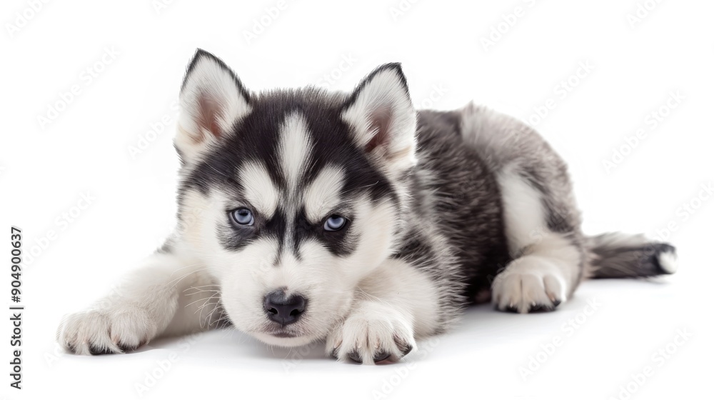 Isolated Siberian Husky Puppy on White Background Isolated Siberian Husky Puppy on White Background