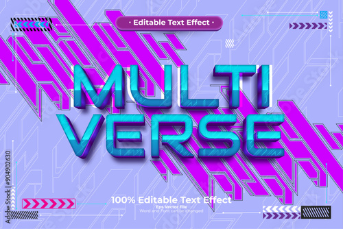 Multiverse sci-fi editable text effect in modern trend style
