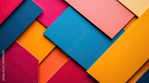 Colorful geometric shapes creating an abstract background pattern.