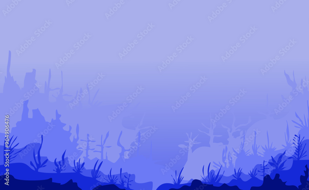 Obraz premium Image of a view of the ocean floor or under the sea in blue. Suitable for wallpaper, magazines, backgrounds, banners, posters and advertisements