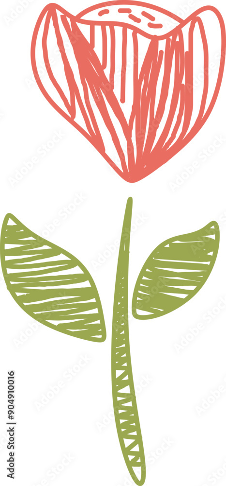 Obraz premium Flower Crayon Drawing