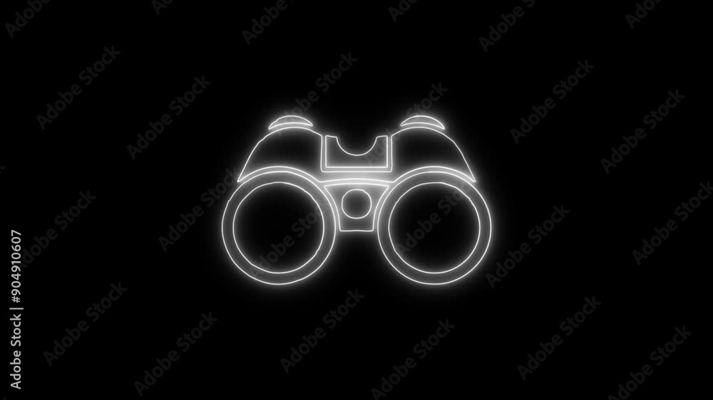 Vision Neon Icon 4K Animated Linear Symbol Icon Video Background on Black Screen Vision Neon Icon 4K Animated Linear Symbol Icon Video Background on Black Screen