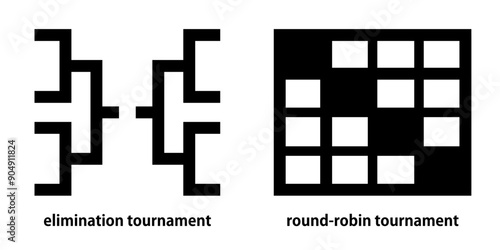トーナメント戦とリーグ戦（総当たり戦）のマーク