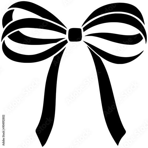 ribbon illustration bow silhouette vector logo holiday icon gift outline satin decoration celebration birthday silk tie elegant accessory fashion shape decorative knot tied for vector graphic
