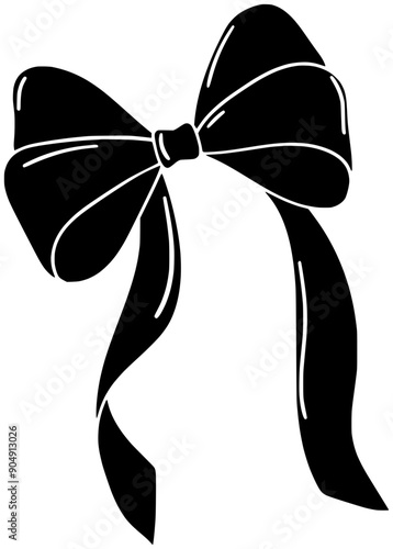 ribbon illustration bow silhouette vector logo holiday icon gift outline satin decoration celebration birthday silk tie elegant accessory fashion shape decorative knot tied for vector graphic
