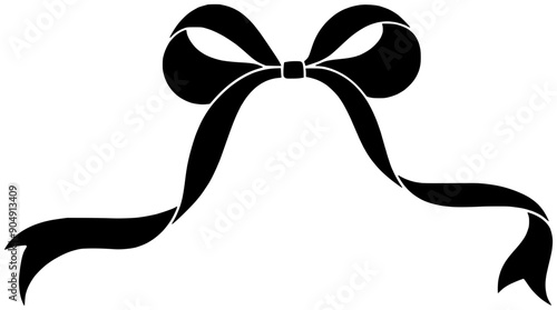 ribbon illustration bow silhouette vector logo holiday icon gift outline satin decoration celebration birthday silk tie elegant accessory fashion shape decorative knot tied for vector graphic