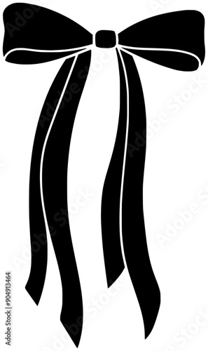 ribbon illustration bow silhouette vector logo holiday icon gift outline satin decoration celebration birthday silk tie elegant accessory fashion shape decorative knot tied for vector graphic