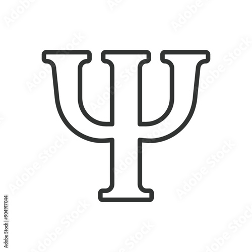 Psychology sign, in line design. Psychology, mental health, brain, mind, therapy, counseling, emotions on white background vector. Psychology sign editable stroke icon.