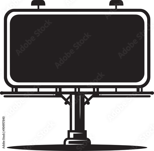 Empty billboard silhouette vector illustration isolated on a white background