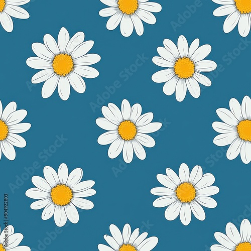 very simple pattern with a daisy seamless pattern