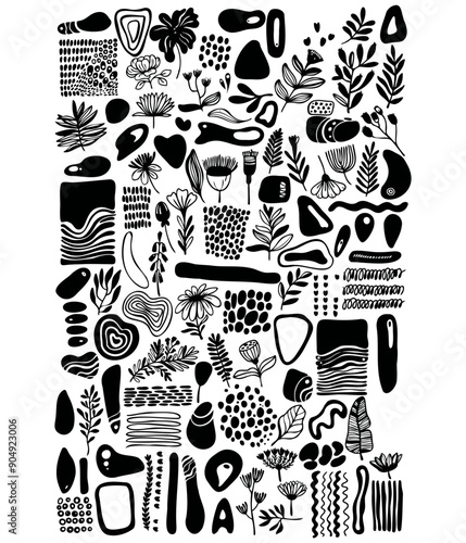 Wallpaper Mural Abstract set. Vector collage. Geometric decor Torontodigital.ca